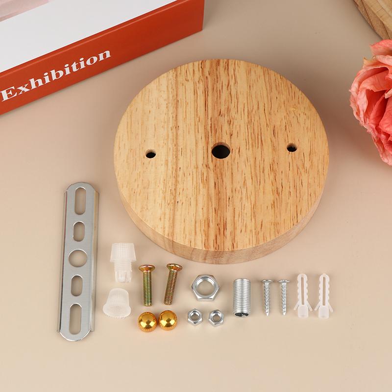 10/12Cm Holz Lampenfuß Modern Deckenplatte Holz Deckenhalter Pendelleuchte Fassung Kronleuchter Basis DIY Beleuchtungszubehör