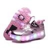 LED Light-Up Roller Shoes: Single/Double Wheel Wheeled Skates for Students