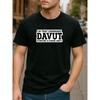 European Sizes "I'M THAT LEGENDARY DAVUT"  English Slogan, Lightweight Round-neck Short-sleeved Shirt, Men's Casual Short-sleeved