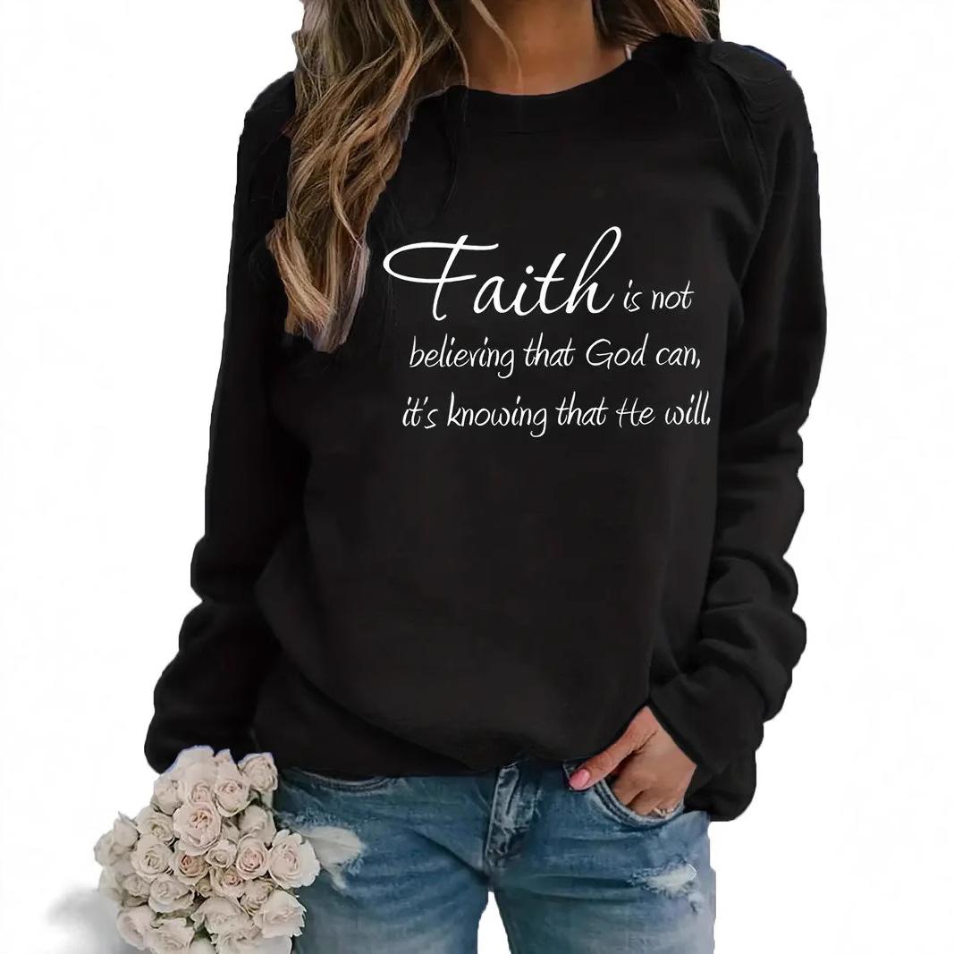 

Autumn/Winter Plus Size Letter Print Cotton Sweatshirt - European & American Style XL