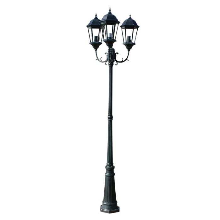 Lampadaire de jardin - VIDAXL - 3 bras - Vert - Aluminium et fonte - Romantique