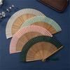 Solid Color Vintage Fan Folding Fan Chinese Fan for Dance Performance Summer Accessory Wedding Party