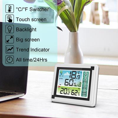 Indoor Outdoor Thermometer Hygrometer Wireless Digital Temperature Gauge Humidity Monitor With Backlight with 3 Sensors