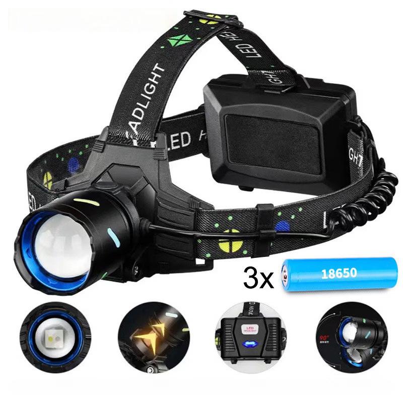 USB Rechargeable Outdoor Laser Zoom Headlamp