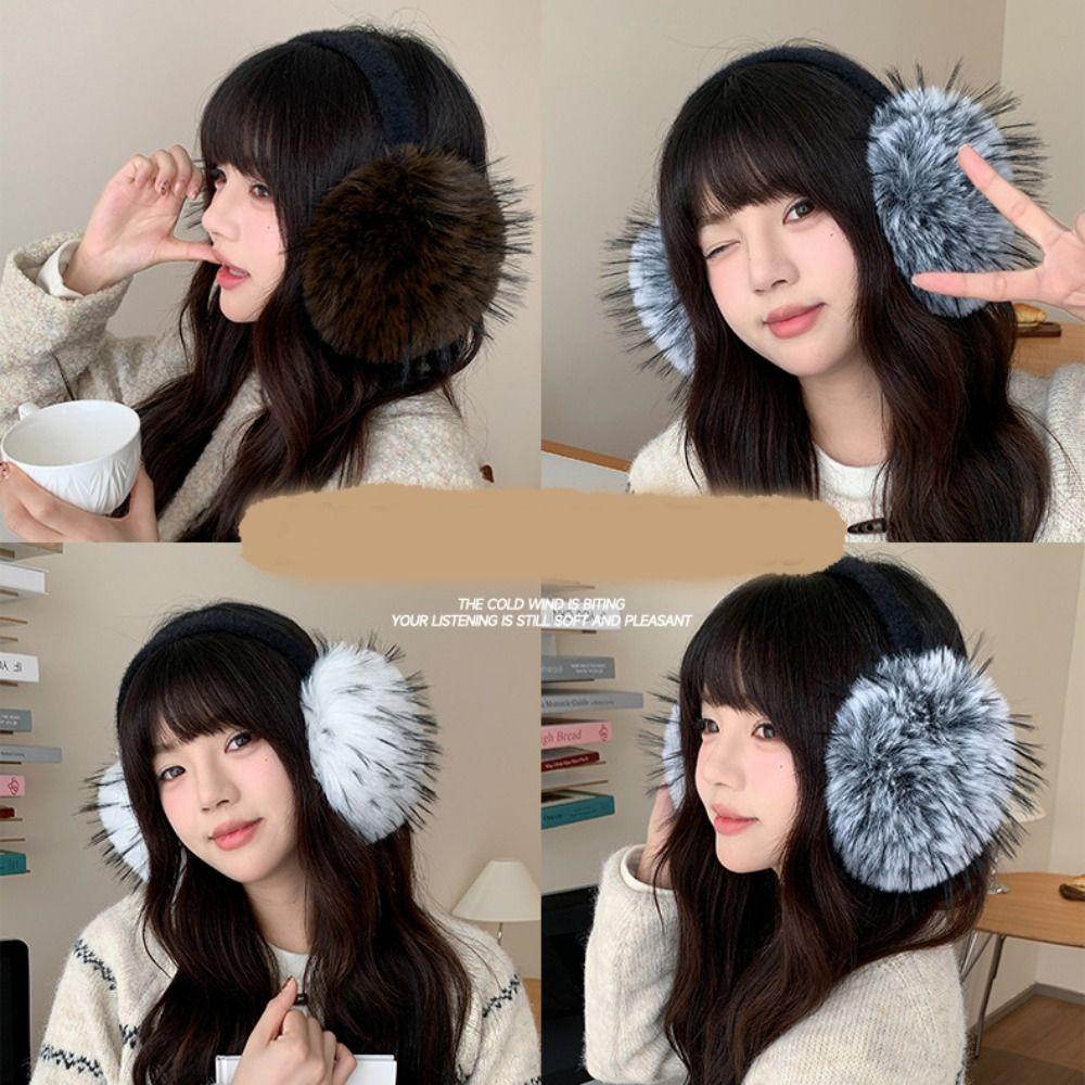 Solid Color Imitation Fur Plush Earmuffs Folding Foldable Ear Cover Fashion Ear Mask  Riding