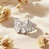 Exquisite Copperbutterfly ring, sparkling cubic zirconia ring, elegant anniversary jewelry gift