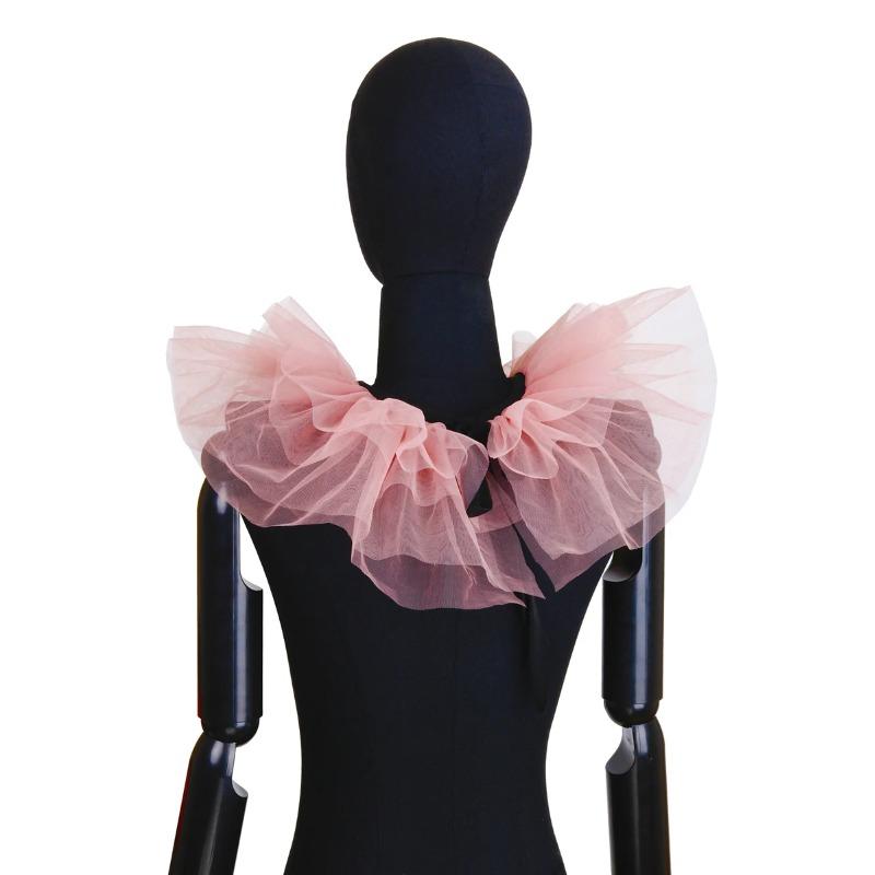 Perfect Match Ruffle Mesh Fake Collar Shawl Clown Performance Makeup Neck Accessories Renaissance Tulle Costume Detachable Collar