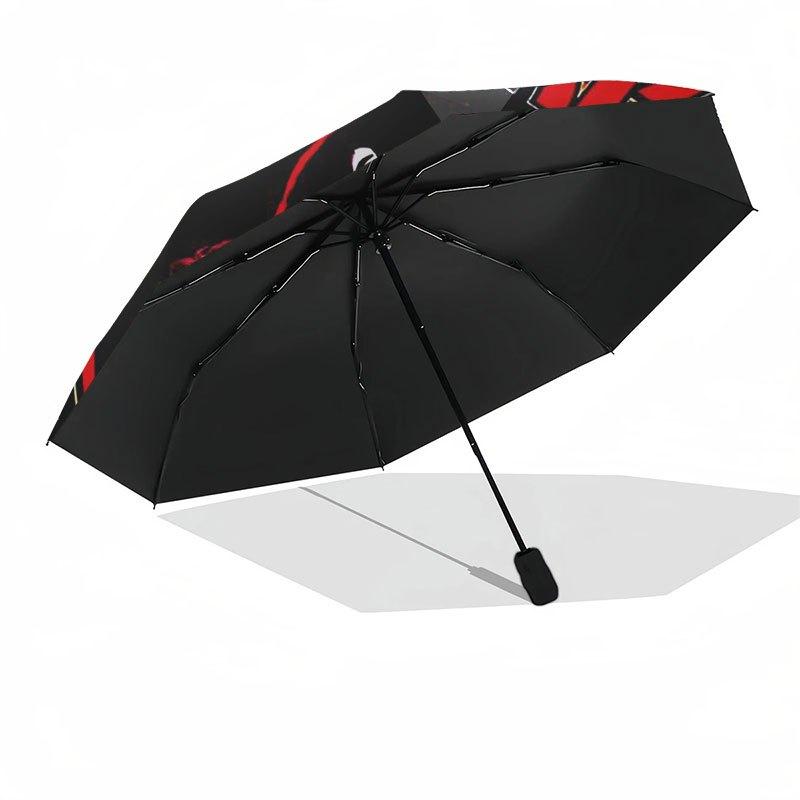 1 Compact Windproof Umbrella with Automatic Opening and Closing - Heavy Duty Rock Pattern, One-Touch Button, Portable Windproof Design