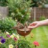 Rusty Metal Hanging Bird Bath Feeder Large Capacity Bird Water Bowl Bird Water Drinker  Backyard