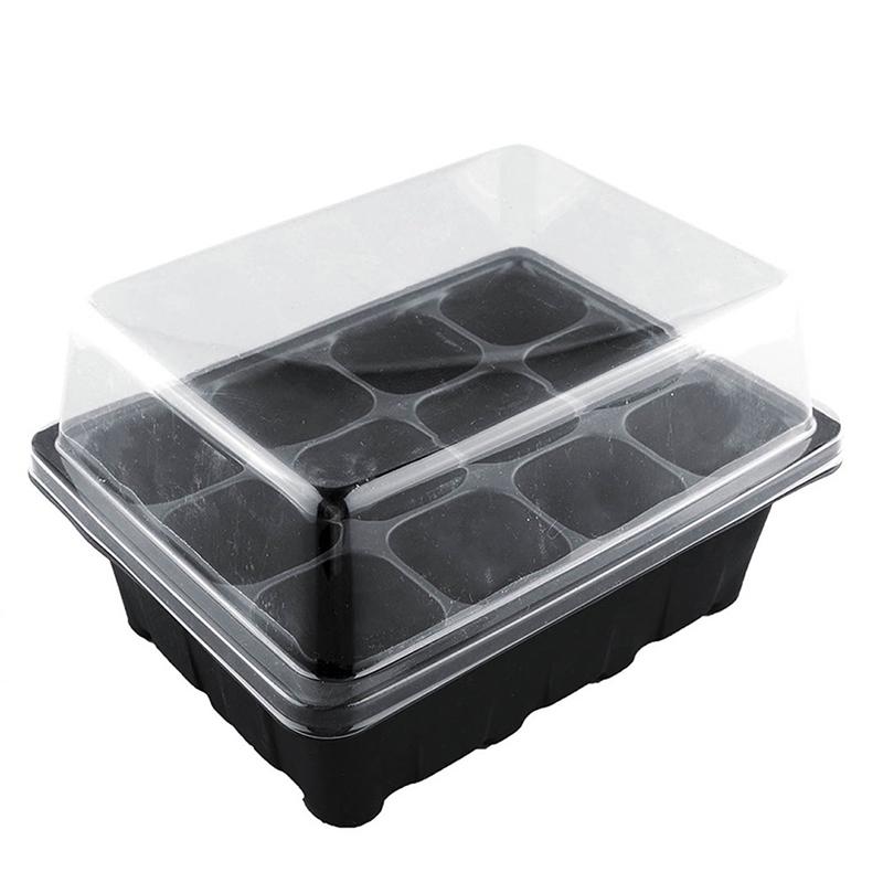 3Pcs/Set 12 Cell Seed Starter Kit Starting Plant Propagation Tray Dome Gardening