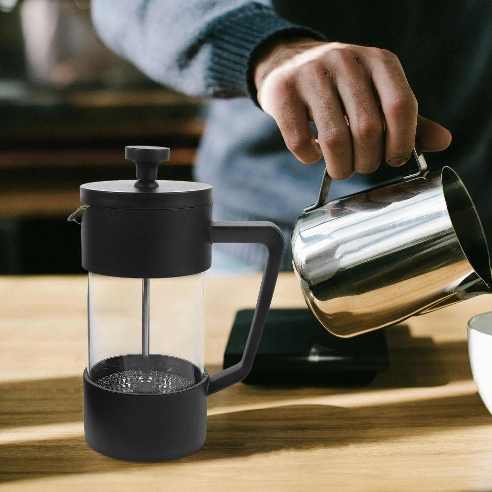 Rust-Free French Press Coffee Maker Thickened Glass Hand Punch Pot Office Use
