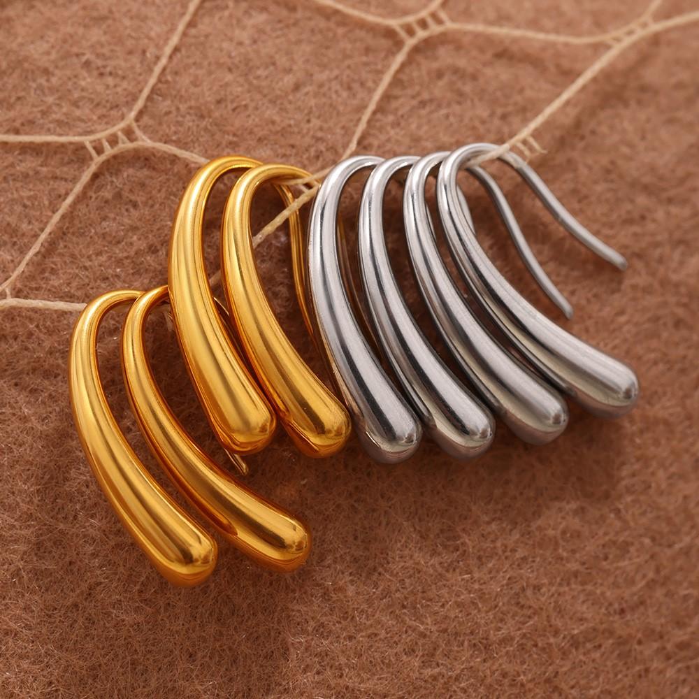 Luxury Gold Color Zinc Alloy Dangling Earrings for Women Long Studs Simple High Quality Stainless Steel Earrings Zircon 2025 Trends