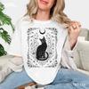 Witchy Cat Shirt Black Cat Moon Garden Tee Floral Gothic Cottagecore Gift For Cat Lover