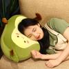 40~90Cm Green Soft Avocado Plush Pillow Stuffed Human Figured Fruit Cushion Smiling Face Happy Plushie Decor Gift