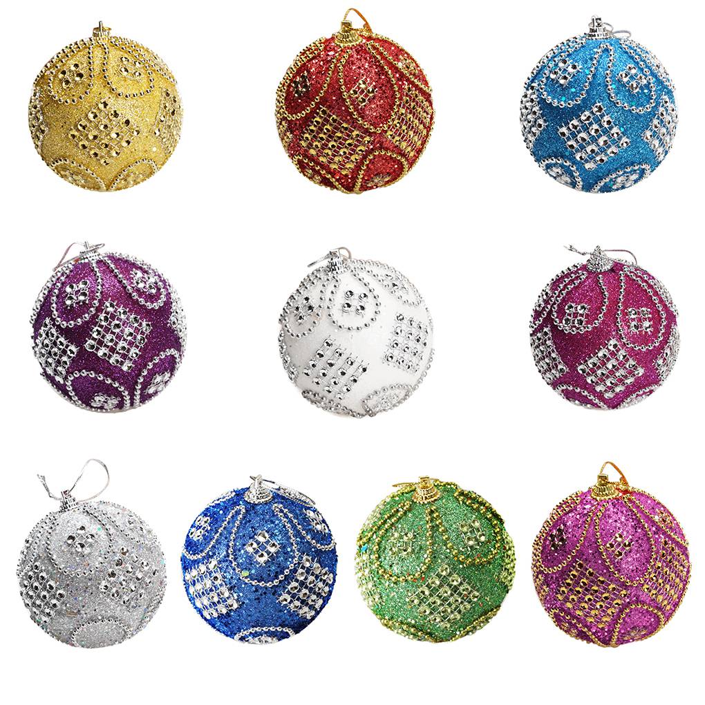 1 buc Globule de Spumă de Cristal Decor Pom de Crăciun Minge Lanț Mărgele Sclipici Ornament Crăciun DIY -