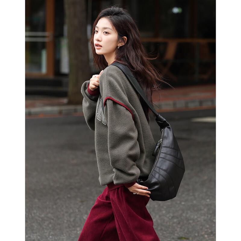 Demana Women's Color-block Letter Print Sweatshirt