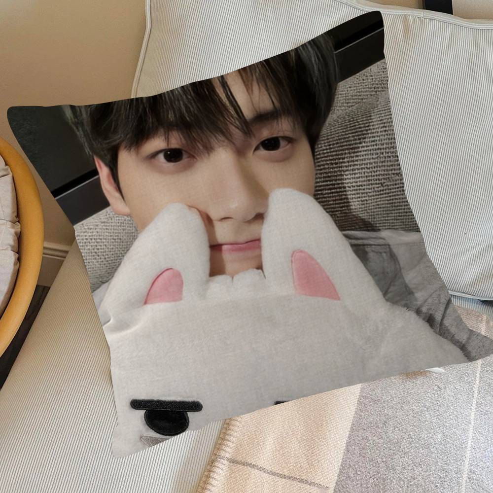 Kpop Group TxT Soobin   Office Cushion Pillowcase Car Cushion Cover45X45CM Lumbar Pillowcase Sofa Pillowcover