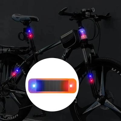 Car Solar LED Warning Light Night Ride for Motorcycle Electric Vehicle Bicycle Tail Light Anti-rear Strobe Warning Light 1-10Pcs