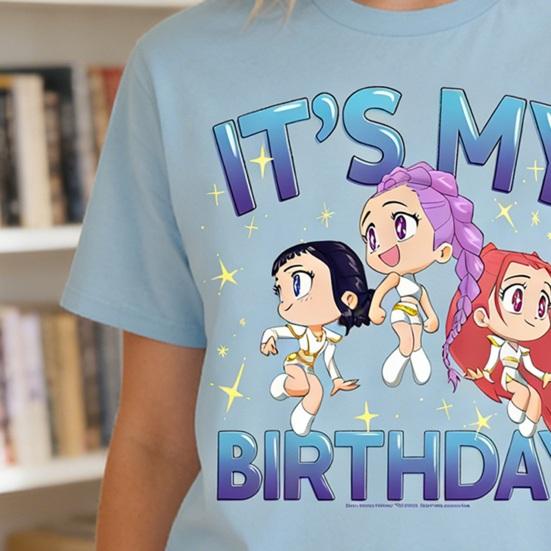 Tee Shirt Round Neck Short Sleeve Cartoon Anime Pattern Women T-shirt Loose Fit Breathable