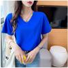Womens V Neck Pure Cotton Short Sleeve Regular Fit Casual Basic T Shirt