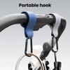 Fastener Tape Hook Durable Stroller Hook Baby Stroller Hook Set with Faux Leather Fastener Tape Diaper Bag Hanger for Prams