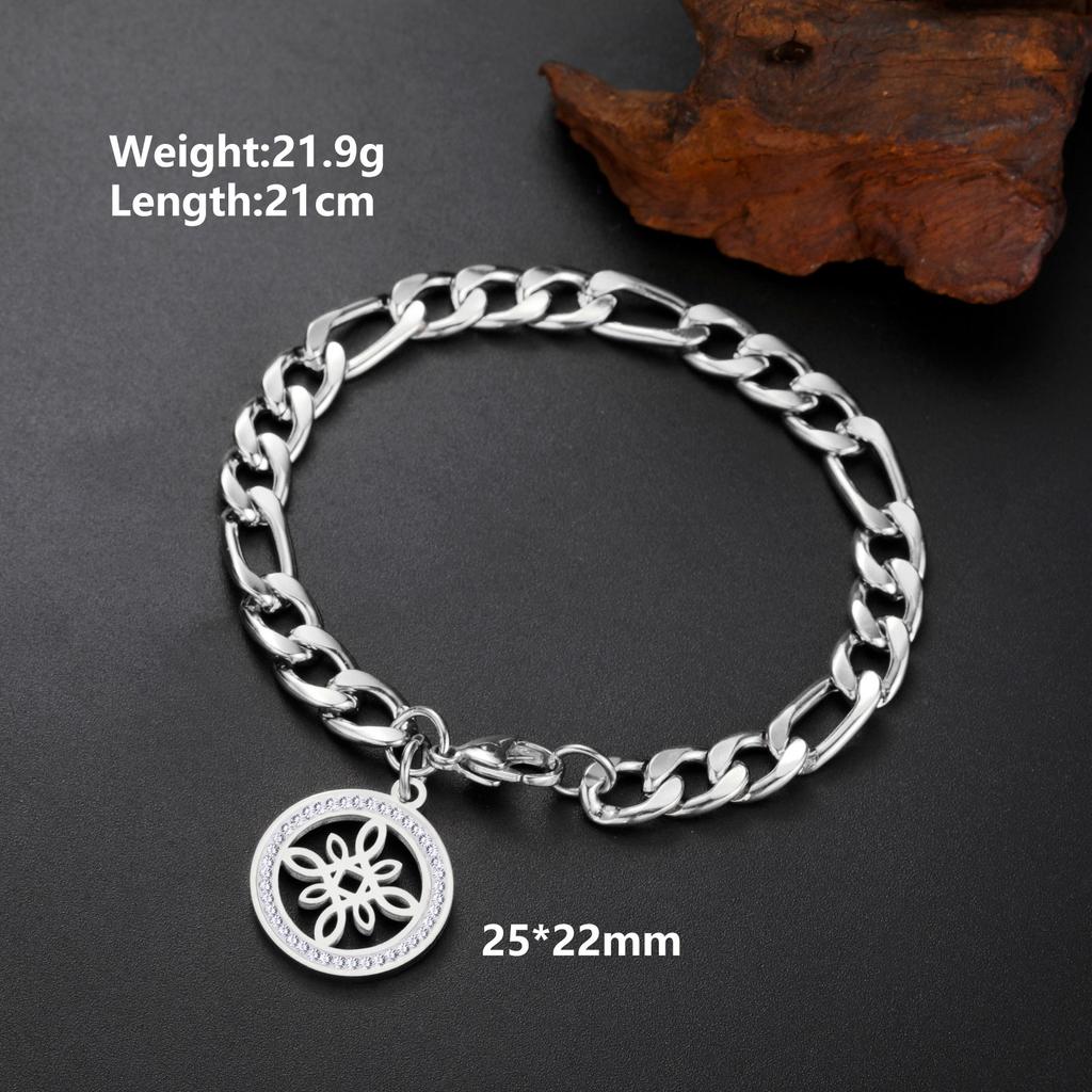 Lucktune Witch Knot Bracelets Stainless Steel Men Women's Hand Bracelets Lucky Celtics Magic Knot Figaro Chain Jewelry Gift
