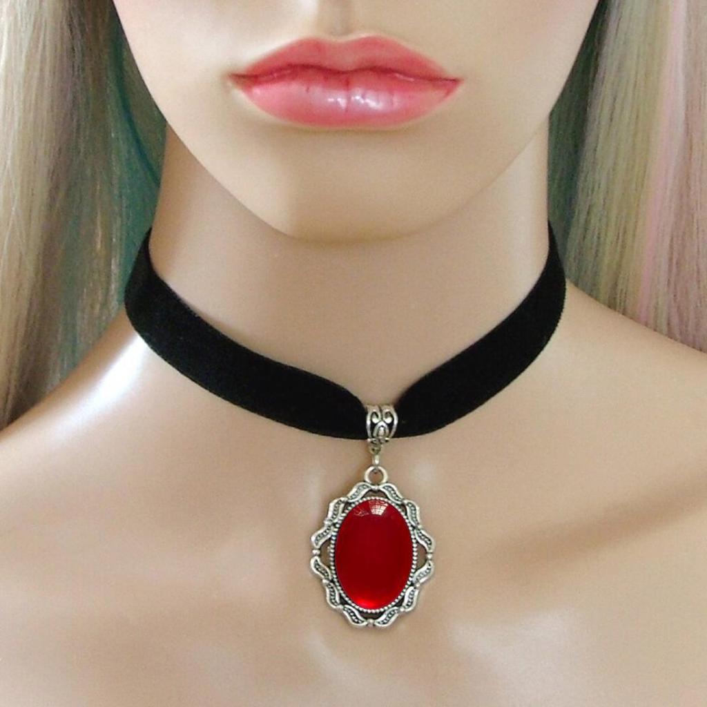 Vampire Cameo Choker, Gothic Jewelry, Victoria, Retro, Butterfly, Blood Drop, Pagan, Witchcraft, Alternative, Necklace for Women
