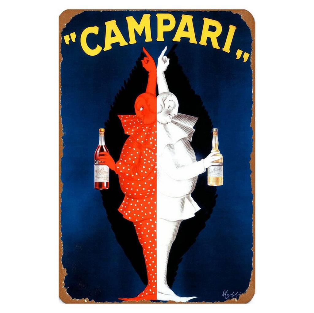 Campari Metal Tin Signs Martini Wall Decoration Plaque Vintage Art Poster Iron Painting for Man Cave Home Cafe Garden Club Ba
