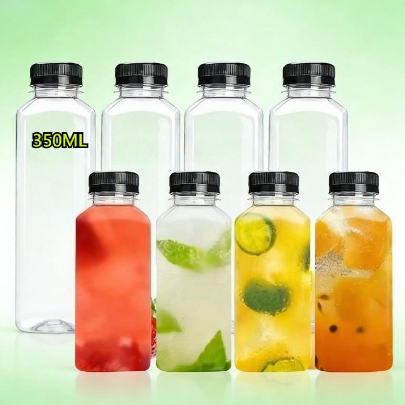 20Pcs Leak-Proof Clear Plastic Juice Bottles-Perfect For Juicing Smoothies Milk Homemade and Other Beverages Portable for Out