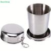 Collapsible Stainless Steel Shot Glass - Foldable Pocket Cup with Keychain, Portable Drinking Cup for Travel/Outdoor