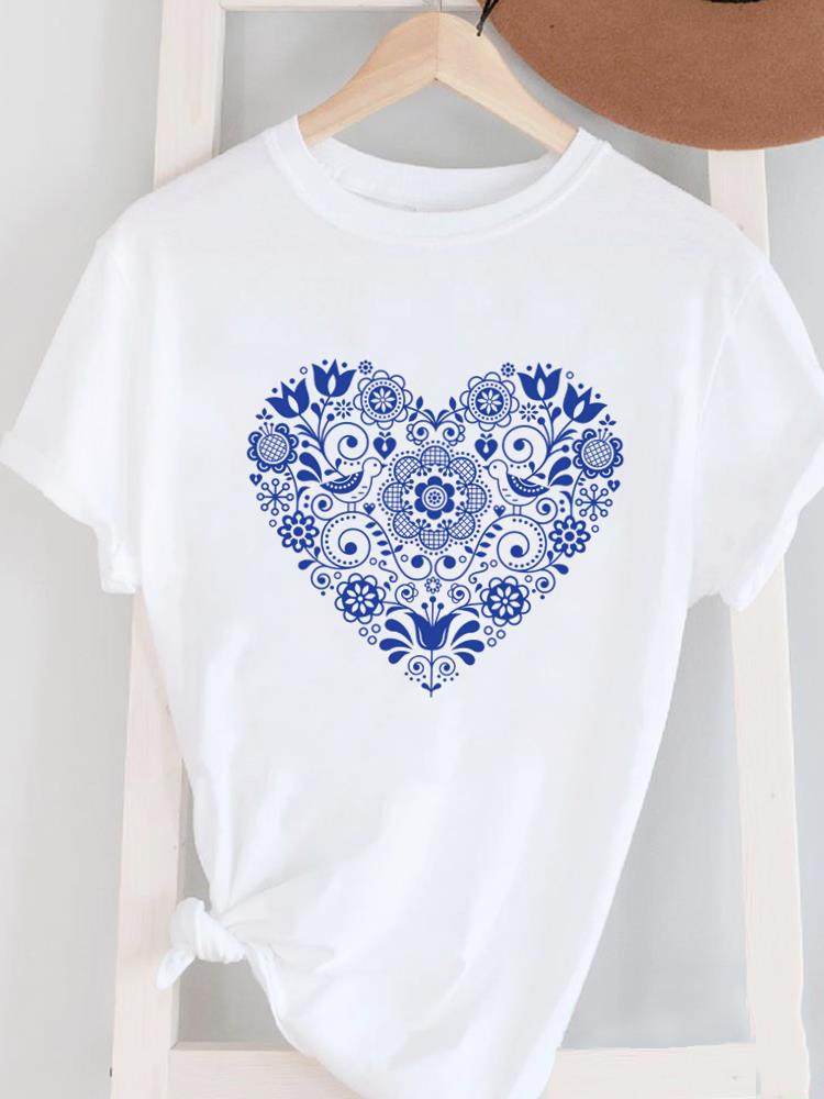 (Asian Size) letter trend 90s lovely Women's Top T Female Print Short Sleeve T-shirts Fashion O-neck Casual Clothing  Graphic Tee