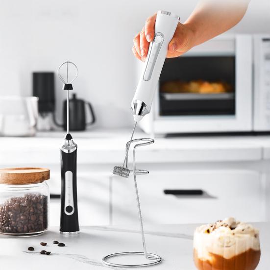Electric Milk Frother Rechargeable Egg Beater 3 Speeds Wireless Egg Whisk Handheld Foam Maker for Latte Cappuccino