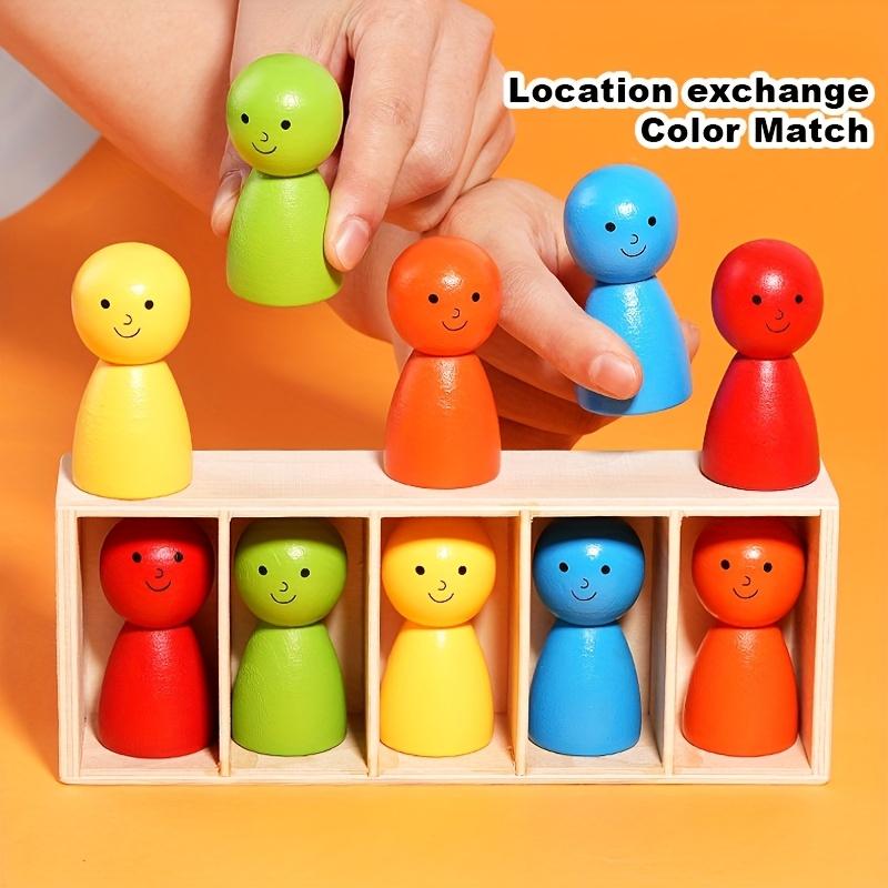 12pcs Wooden Doll Color Memory Games - Children's Puzzle Games, Parent-child Interactive Activities, and Creative Board Games