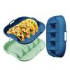 Silicone Taco Holder Reusable Taco Plates with 4 Dividers And Handle Dishwasher Microwave Oven Safe Taco Serving Tray