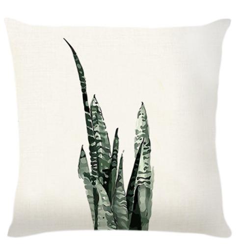 Simple Plant Print Pattern Home Decor Pillowcase Bedroom Living Room Sofa Decoration Polyester Cushion Cover With Zipper