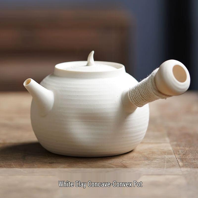 Yixing Purple Clay Rattan Handle Teapot