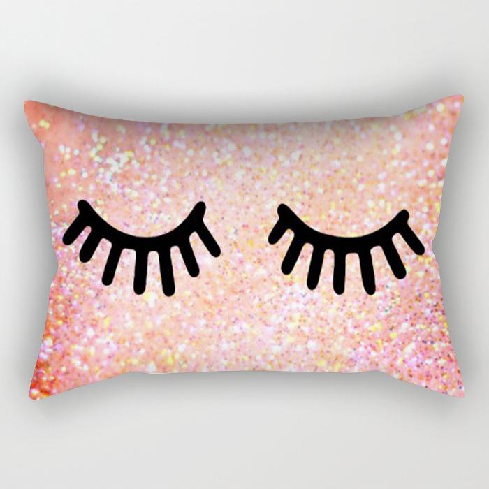Eyelash Pillow Case European and American Fashion Sleep Waist Pillow Case Living Room Sofa Cushion Pillow Core