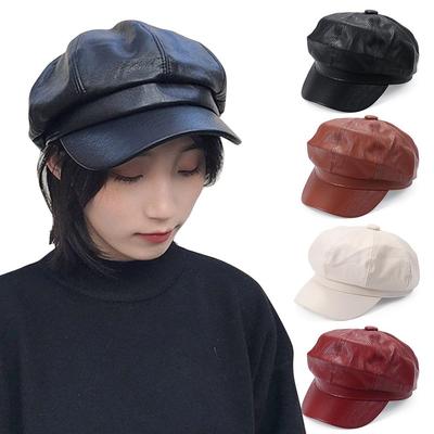 Autumn Winter Octagonal Solid Color New Fashion Newsboy Hat Beret Hat Newsboy Cap Peaked Cap