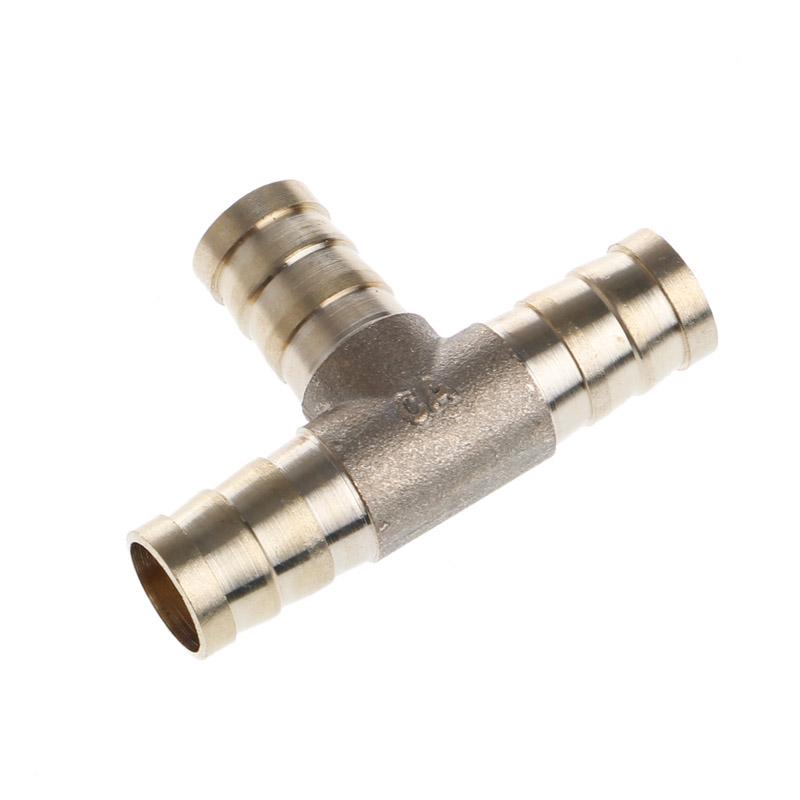 6-16mm Brass T Piece 3 Way Fuel Hose Joiner Connector For Air Oil Gas Car Accessories