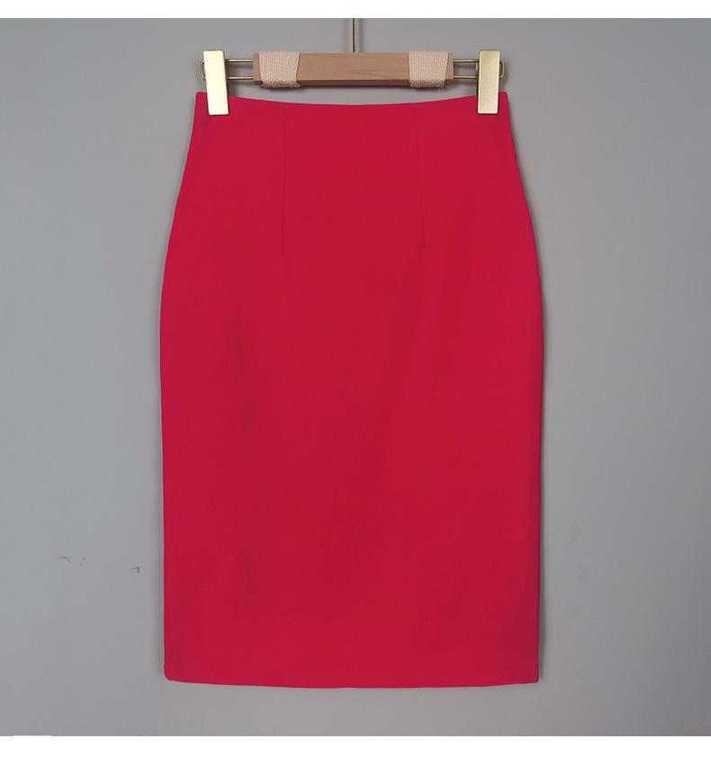 Korean High Waist Back-Slit Bodycon Midi Skirt