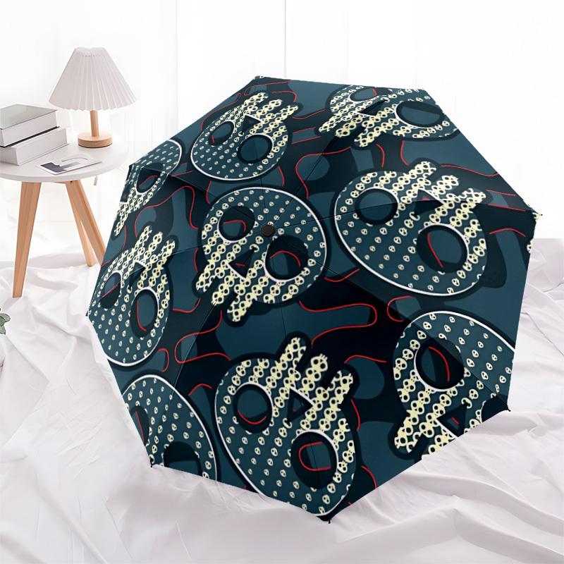 1pc Skull Pattern Automatic Open/Close Umbrella Compact Folding Umbrella, All-Season Portable Umbrella for Women/Men F1124184