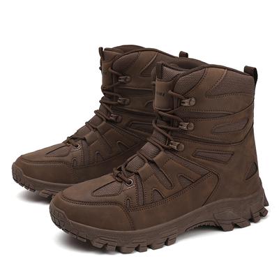 Herren Wüstenstiefel Herren Lässig Braun Outdoor Kurze Kampfstiefel Rutschfest Übergröße Wanderschuhe