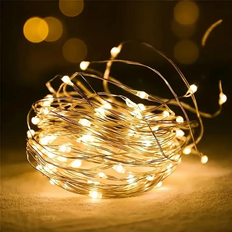 LED Solar String Lights Outdoor, Waterproof Solar Fairy Lights Copper Wire Solar Twinkle Lights for Tree Garden Party Wedding