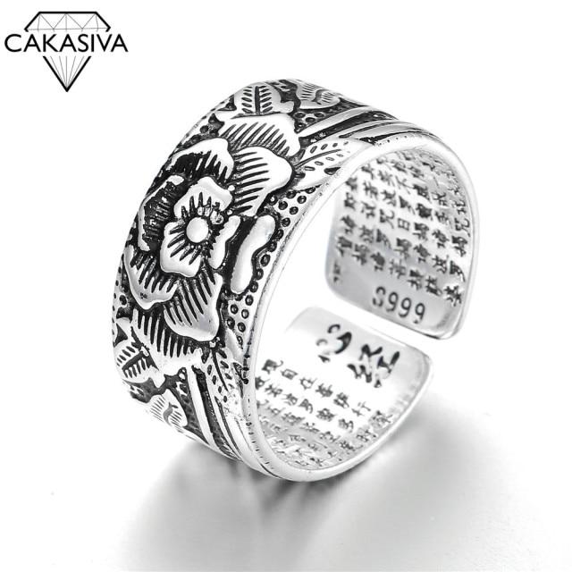 Retro Thai For Men Anemone Finger Wedding Wear Fashionable Ring Opening Adjustable And WomenVintage Finger Ring