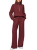 2025 Women's Oversized Half-Zip Sweatshirt and Wide-Leg Pants Set for Autumn/Winter