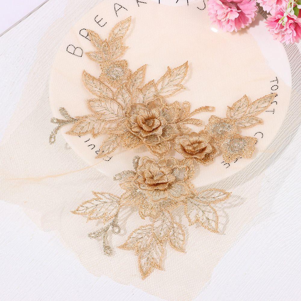 Scrapbooking DIY Blossom Tulle Bridal Applique Motif Embroidery Lace Flower 3D Trims