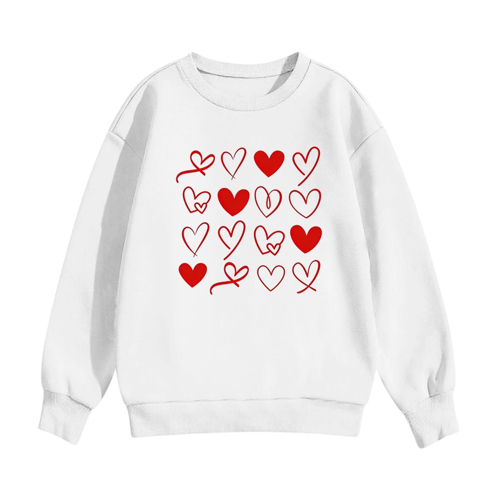 Kinder Freizeit Rundhals Bedruckter Pullover Langarm Kapuzen-Sweatshirt Oberteil