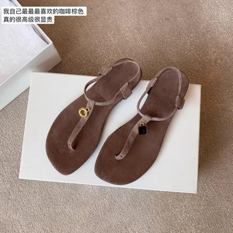 Summer new retro niche sandals women's thick heel soft sole not tired feet fashionable asymmetrical outer sandals versatile