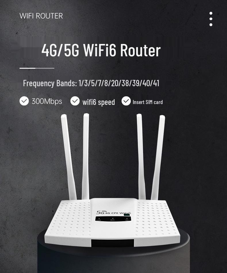 Southeast Asia WiFi6 Home & Office 4G/5G CPE Router with SIM Card Support