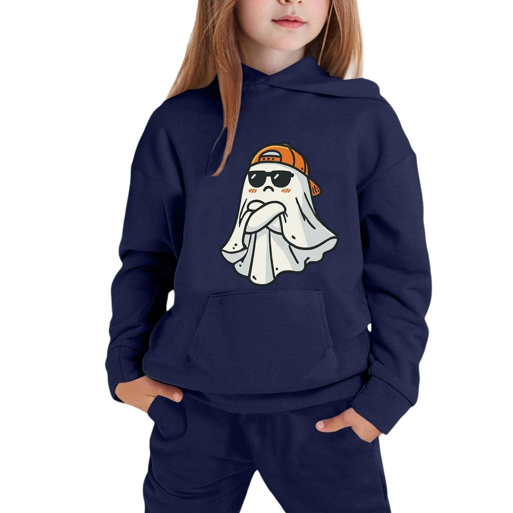Kids Hoodie with Halloween Print - Long Sleeve Pullover Sweatshirt for Boys and Girls